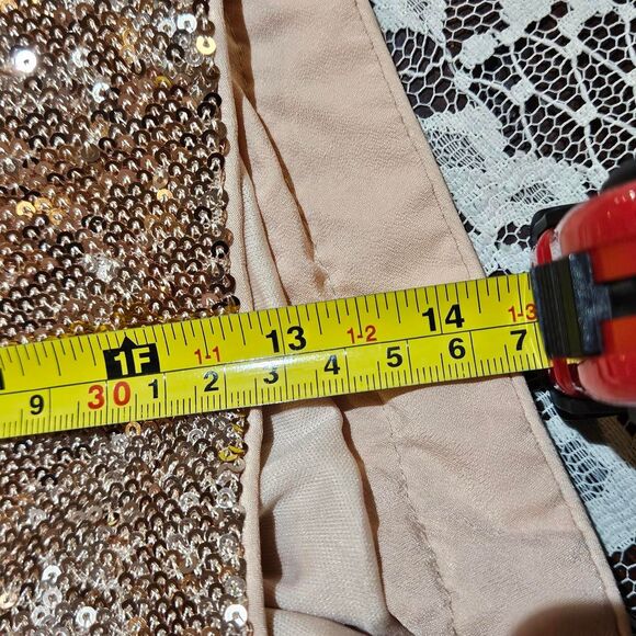 2000s gyaru glam gold champagne sequin shorts hot pants - Picture 6 of 6